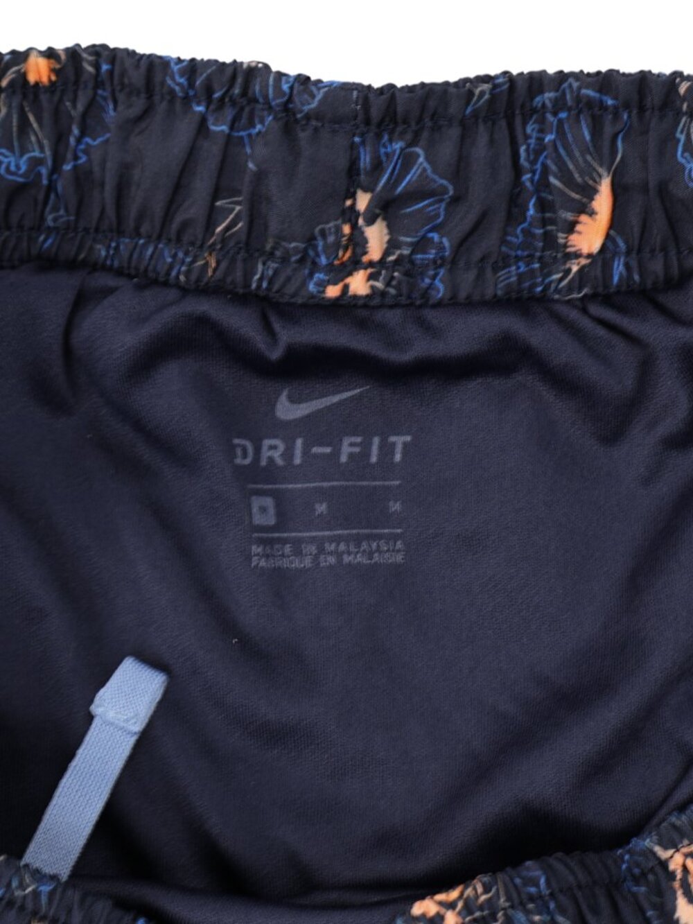 Nike Dri-FIT Floral Running Shorts Navy Blue Athletic Women's Size M - Picture 7 of 8
